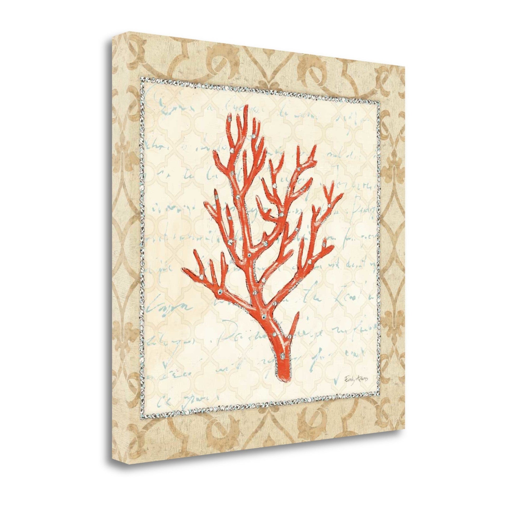 HomeRoots 24" Fancy Underwater Coral Giclee Wrap Canvas Wall Art