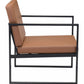 HomeRoots 24" Faux Leather Arm Chair in Brown and Black Finish