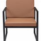HomeRoots 24" Faux Leather Arm Chair in Brown and Black Finish