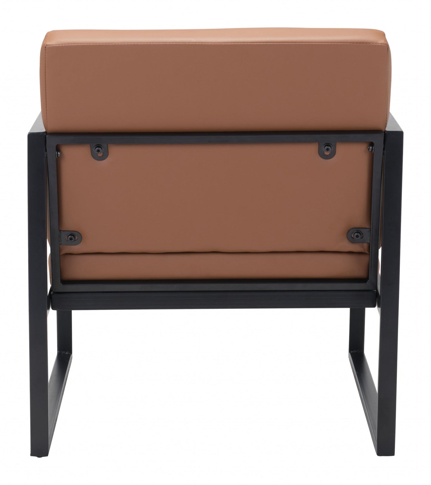 HomeRoots 24" Faux Leather Arm Chair in Brown and Black Finish