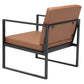 HomeRoots 24" Faux Leather Arm Chair in Brown and Black Finish