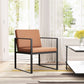 HomeRoots 24" Faux Leather Arm Chair in Brown and Black Finish