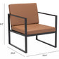 HomeRoots 24" Faux Leather Arm Chair in Brown and Black Finish