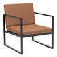 HomeRoots 24" Faux Leather Arm Chair in Brown and Black Finish