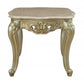 HomeRoots 24" Faux Marble Mirrored End Table With Antiqued White Finish