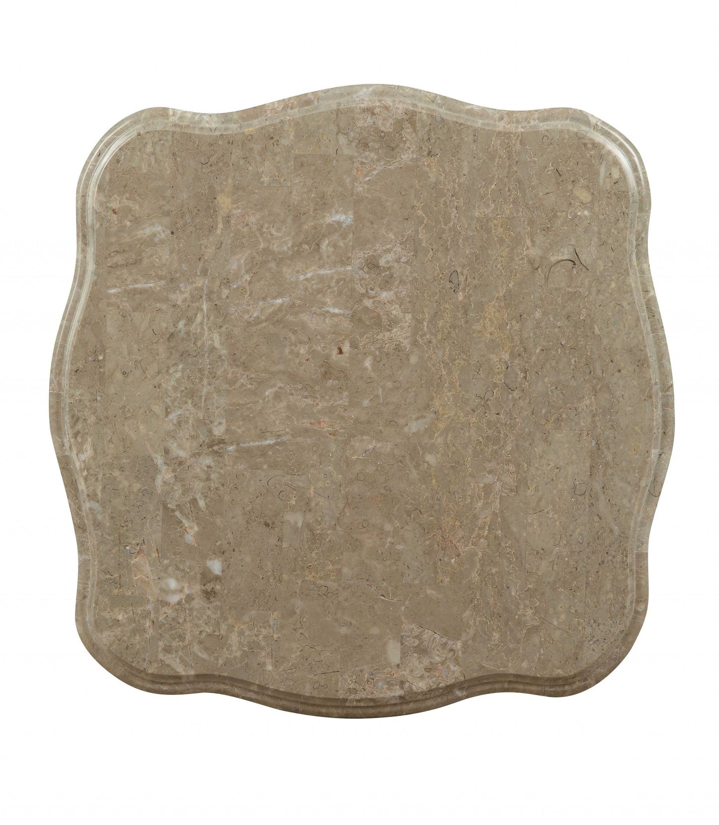 HomeRoots 24" Faux Marble Mirrored End Table With Antiqued White Finish