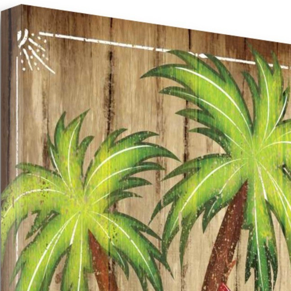 HomeRoots 24" Faux Wooden Beach Signboard Giclee Wrap Canvas Wall Art