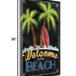 HomeRoots 24" Faux Wooden Black Beach Signboard Giclee Wrap Canvas Wall Art