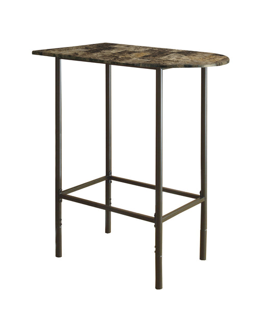 HomeRoots 24" Free Form Manufactured Wood Bar Table in Brown Finish