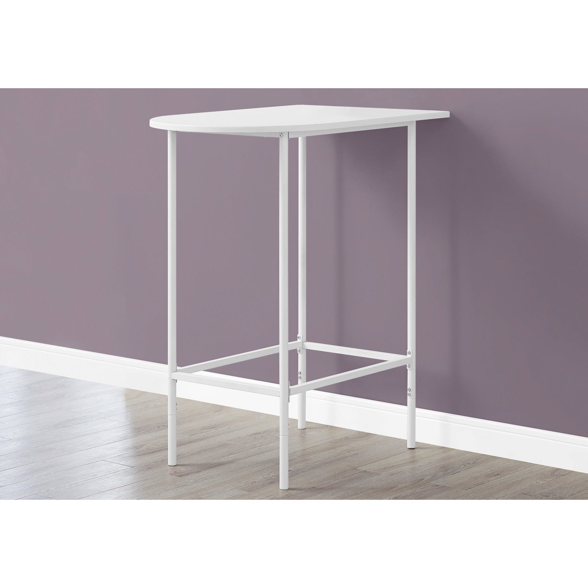 HomeRoots 24" Free Form Manufactured Wood Bar Table in White Finish