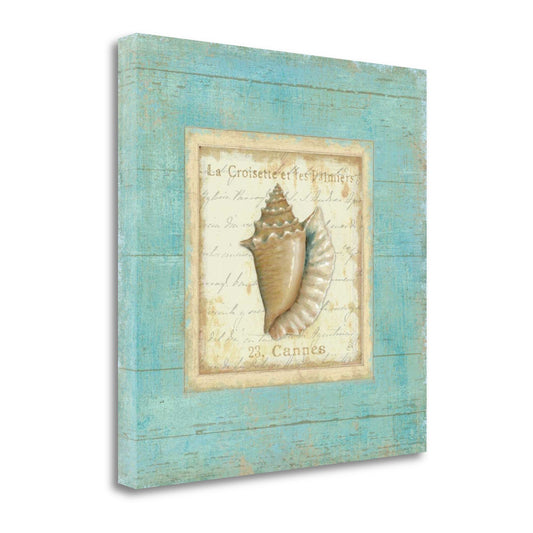 HomeRoots 24" French Chic Seashell Print on Gallery Wrap Canvas Wall Art