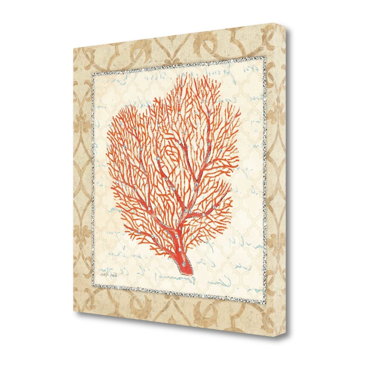 HomeRoots 24" Full Orange Underwater Coral 2 Giclee Wrap Canvas Wall Art