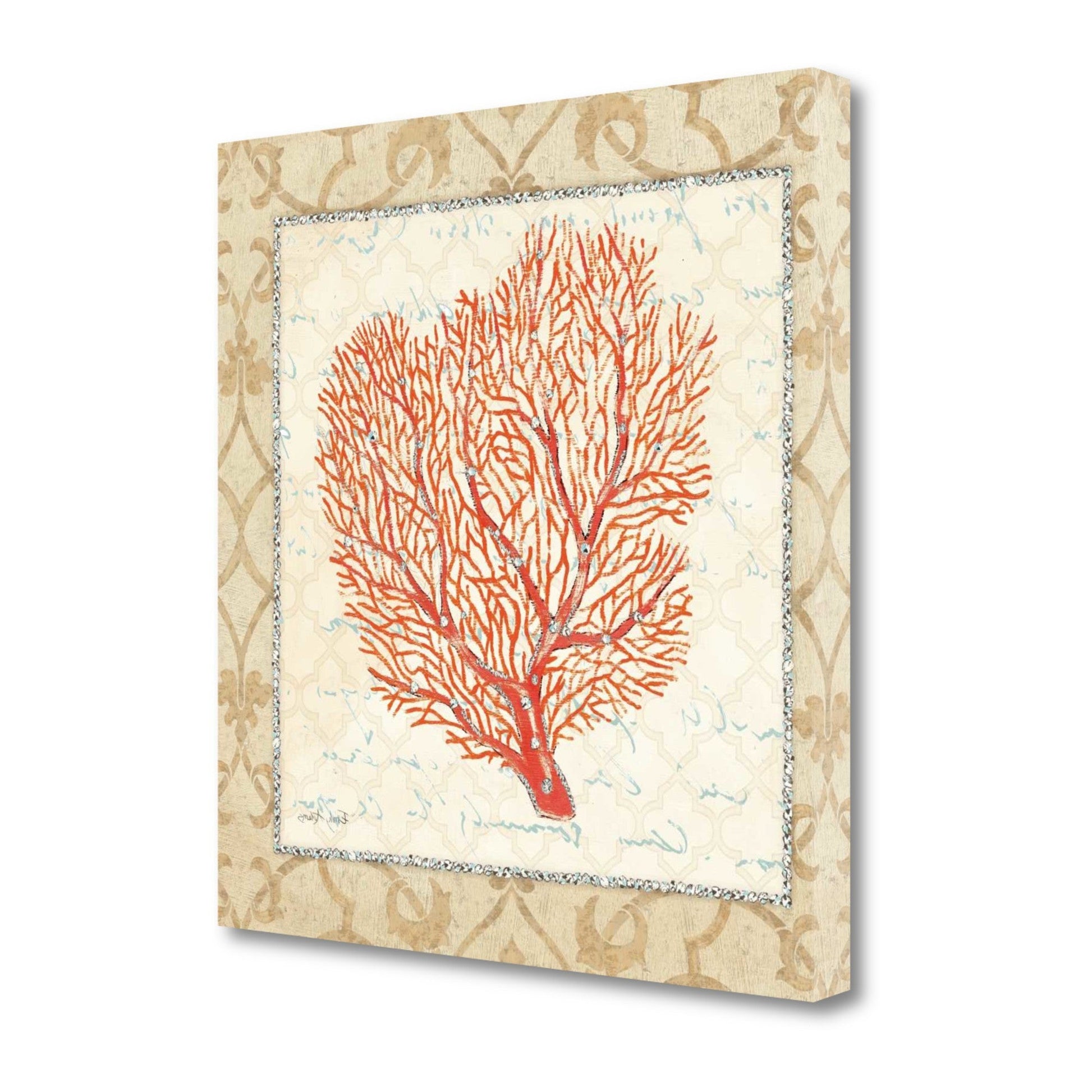 HomeRoots 24" Full Orange Underwater Coral 2 Giclee Wrap Canvas Wall Art