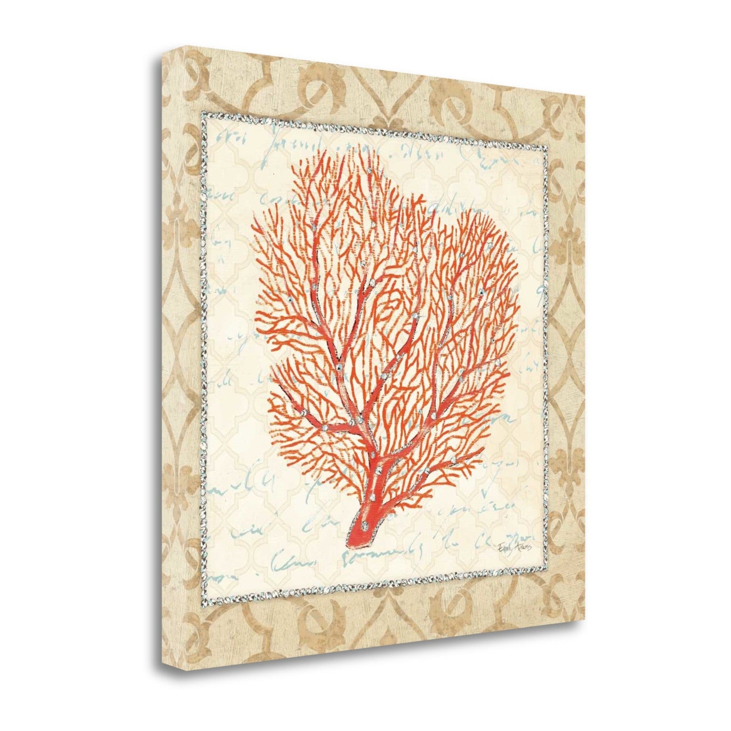 HomeRoots 24" Full Orange Underwater Coral 2 Giclee Wrap Canvas Wall Art