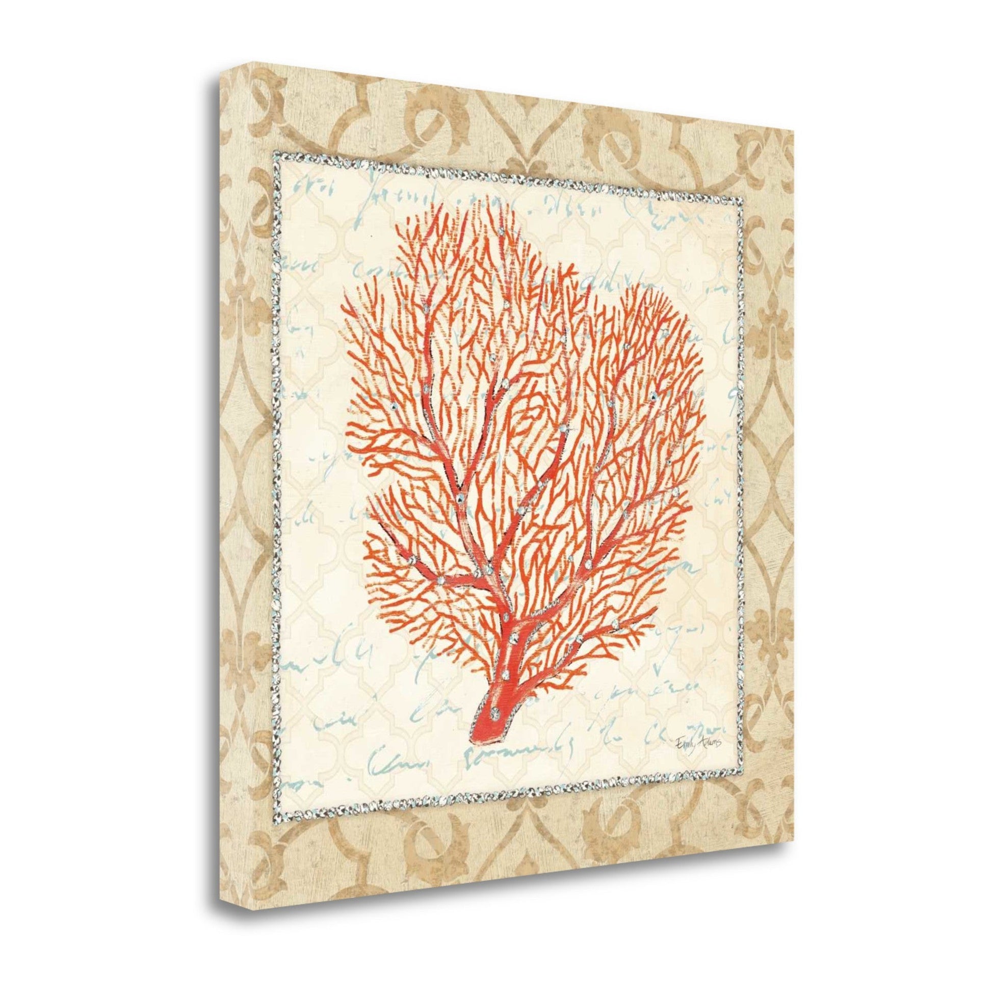 HomeRoots 24" Full Orange Underwater Coral 2 Giclee Wrap Canvas Wall Art
