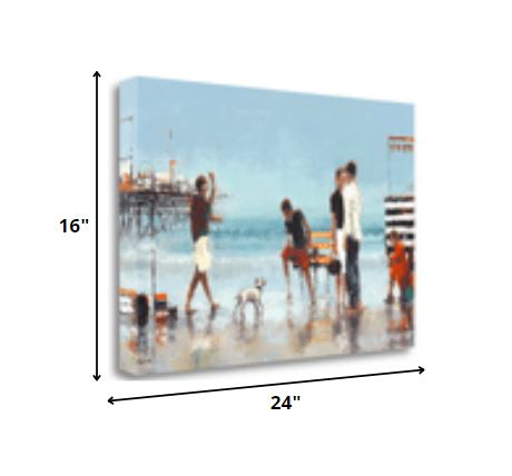 HomeRoots 24" Fun at the Beach Giclee Wrap Canvas Wall Art