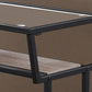 HomeRoots 24" Glass Console Table With Storage in Clear and Black Finish
