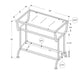HomeRoots 24" Glass Console Table With Storage in Clear and Silver Finish