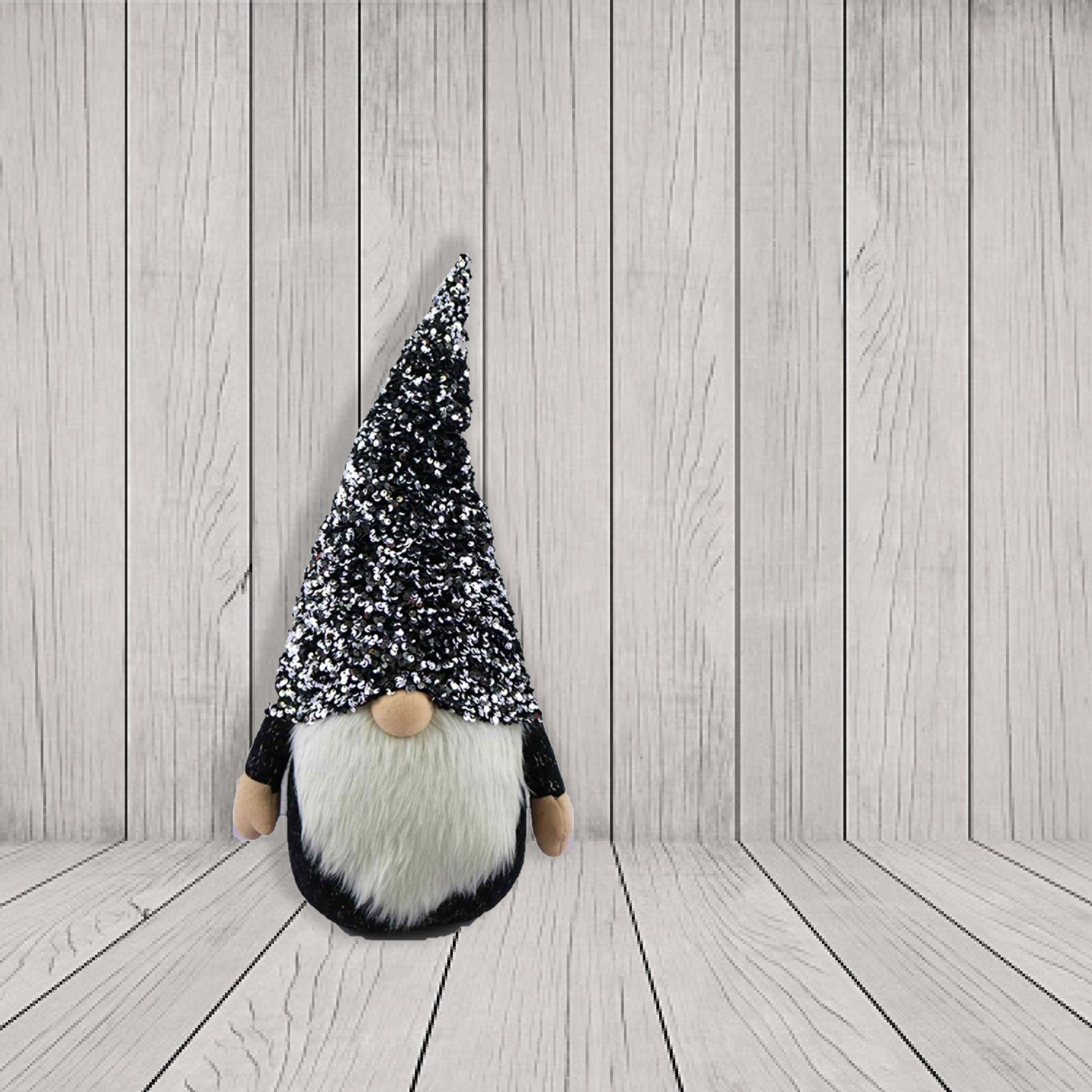 HomeRoots 24" Glittery Black and White Sparkle Gnome