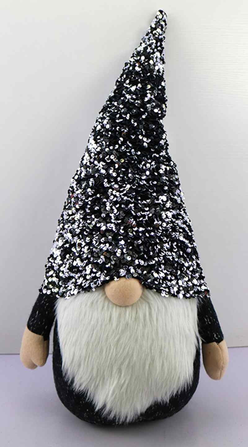 HomeRoots 24" Glittery Black and White Sparkle Gnome