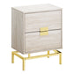 HomeRoots 24" Gold And Beige Manufactured Wood Rectangular End Table With Two Drawers