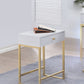 HomeRoots 24" Gold And White Solid Wood End Table With Drawer