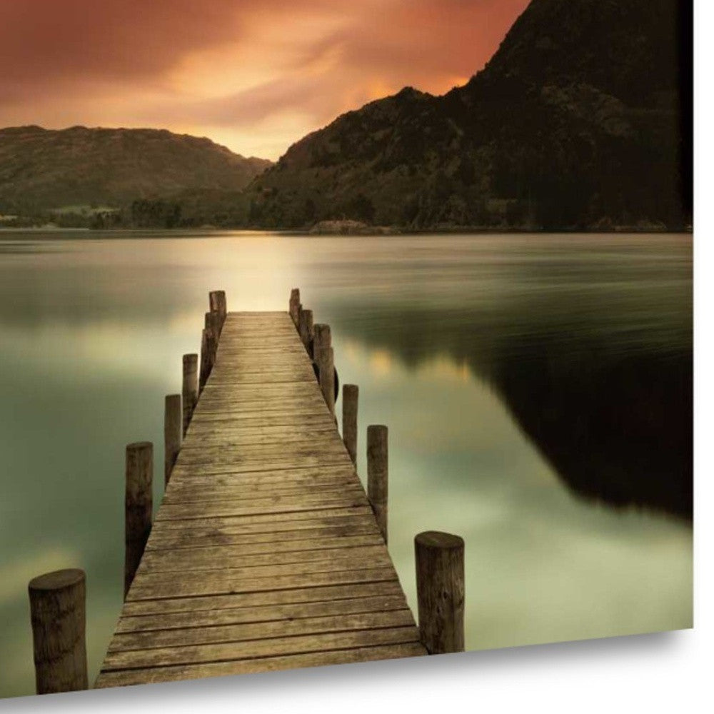 HomeRoots 24" Gorgeous Sunset over the Lake Giclee Wrap Canvas Wall Art