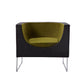 HomeRoots 24" Grey and Green Fabric Polyester and Stainless Steel Accent Chair