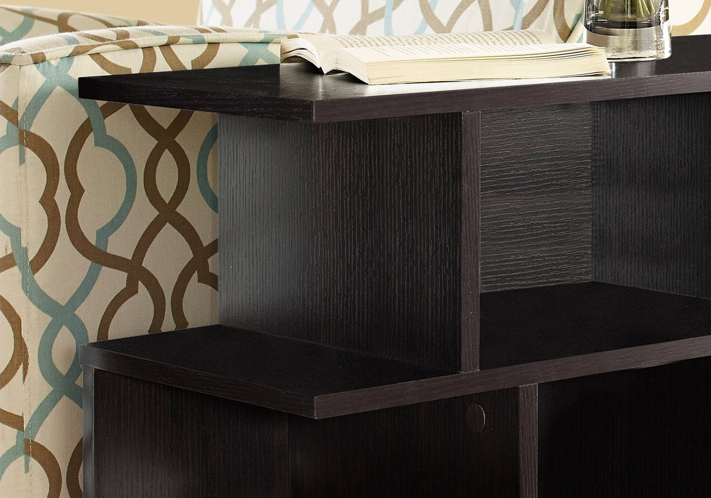 HomeRoots 24" Hollow Core Particle Board Accent Table in Brown Finish