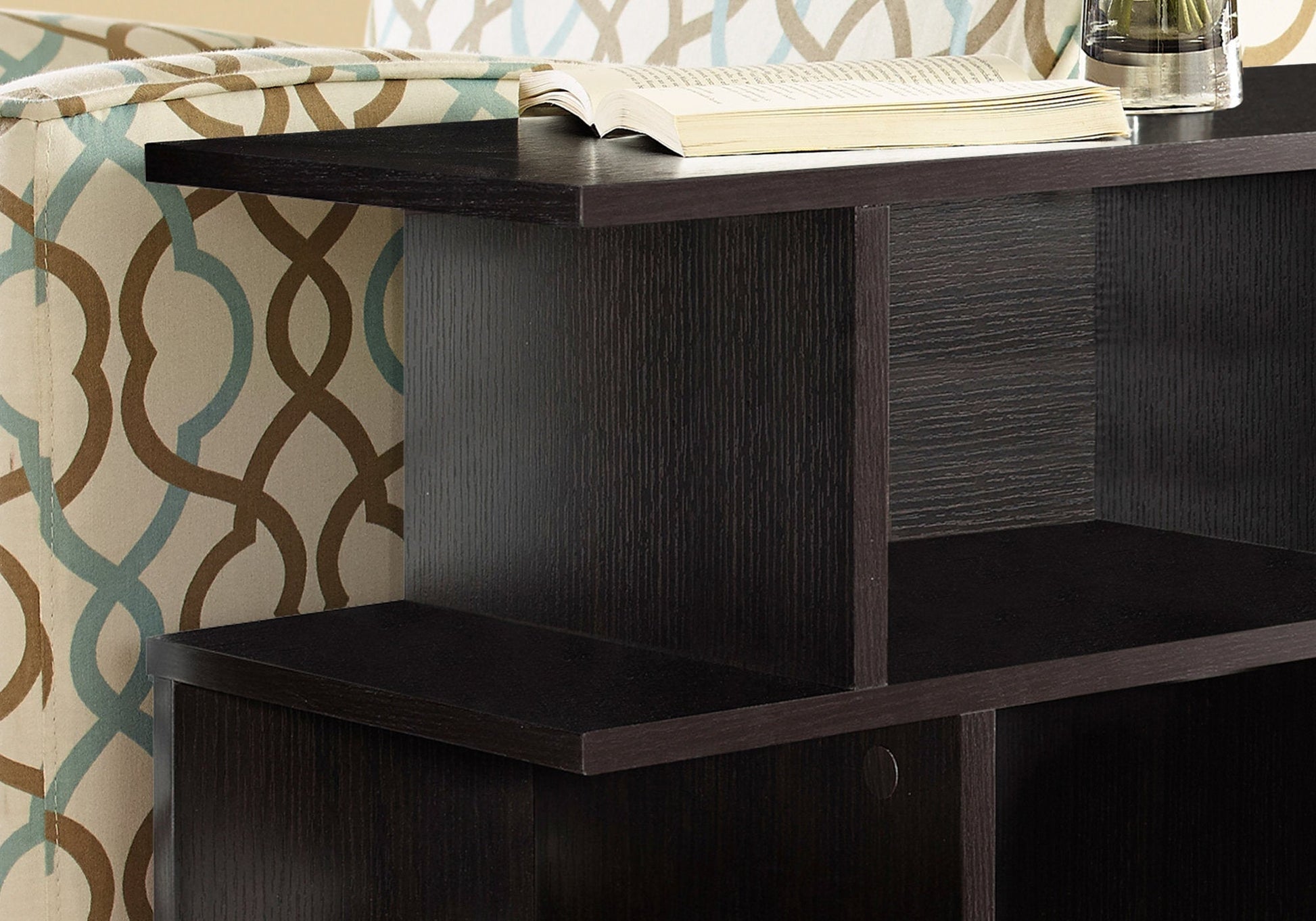 HomeRoots 24" Hollow Core Particle Board Accent Table in Brown Finish