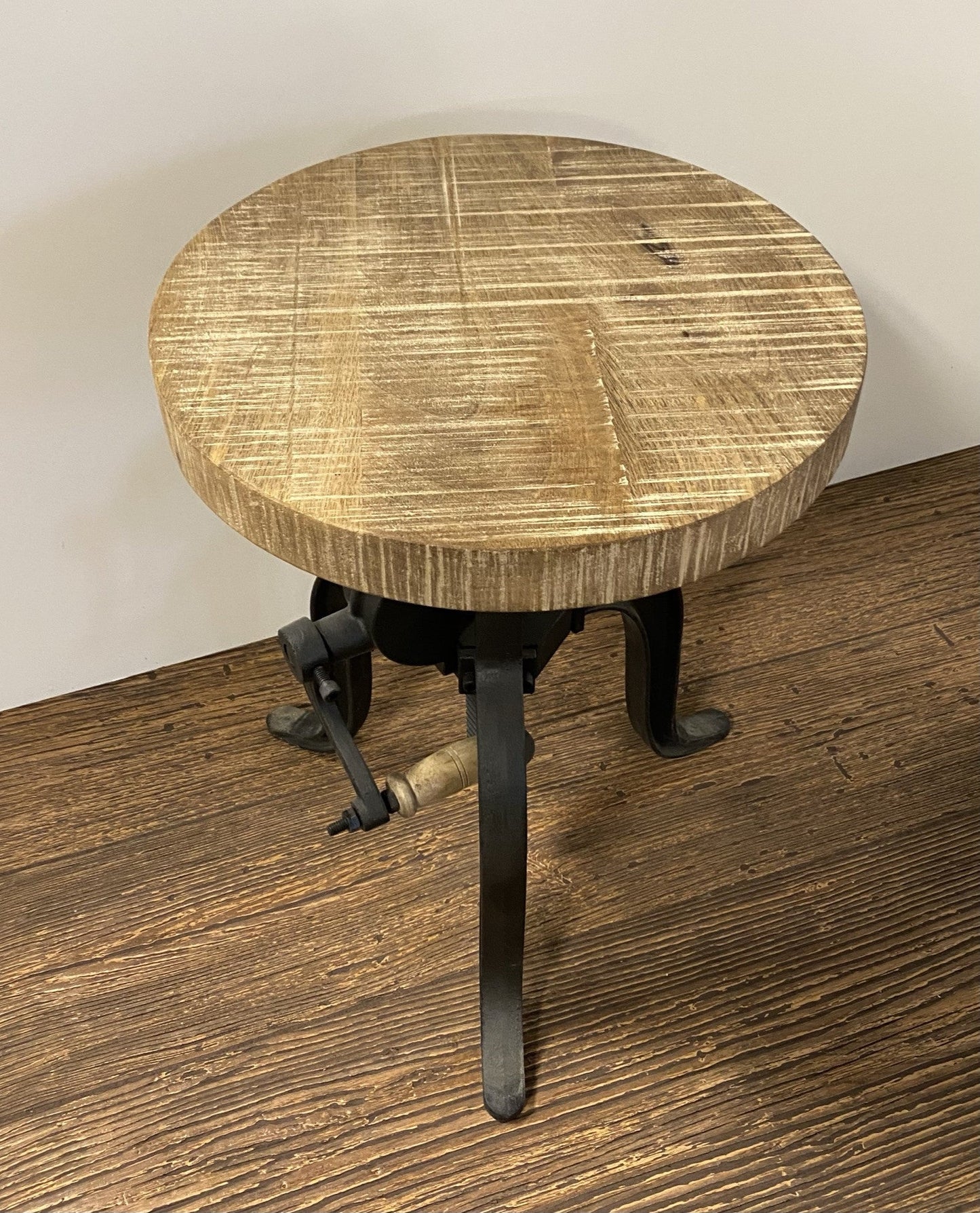 HomeRoots 24" Iron Backless Counter Height Bar Chair With Brown And Black Finish