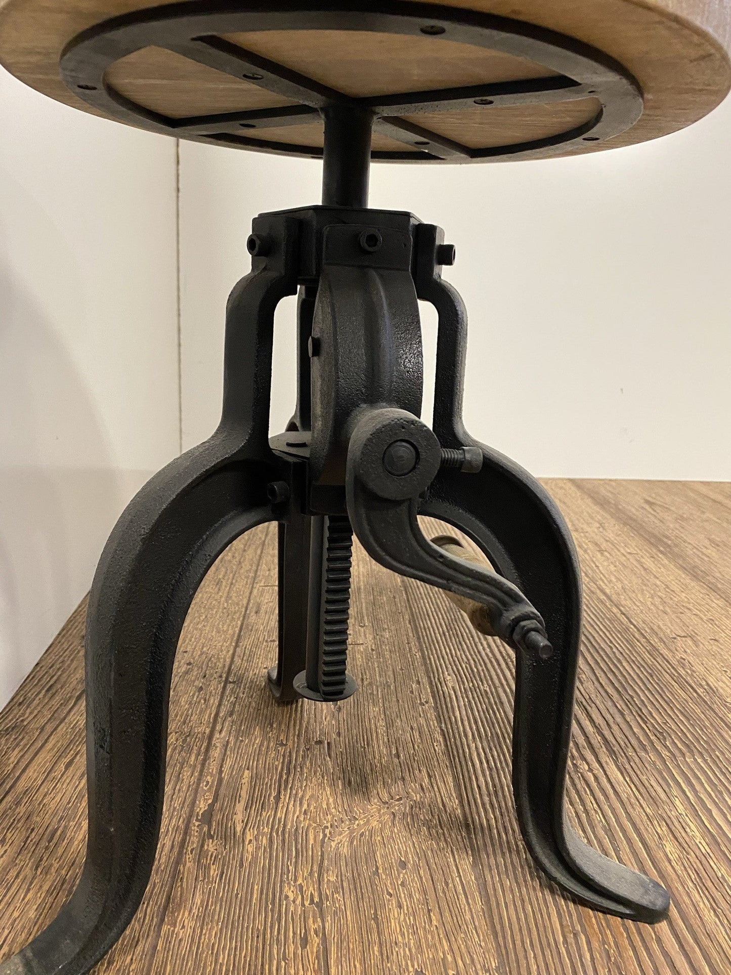 HomeRoots 24" Iron Backless Counter Height Bar Chair With Brown And Black Finish