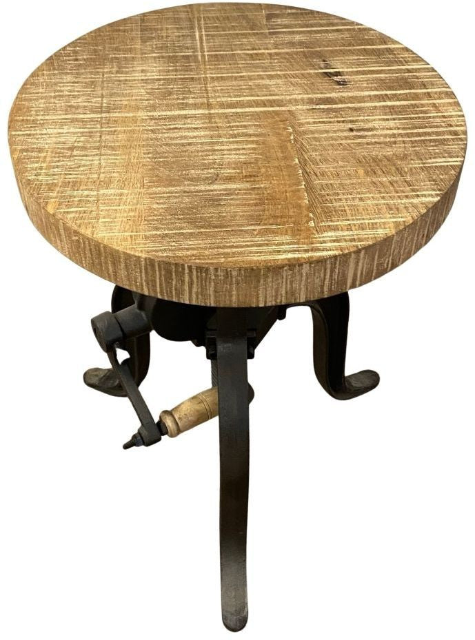 HomeRoots 24" Iron Backless Counter Height Bar Chair With Brown And Black Finish