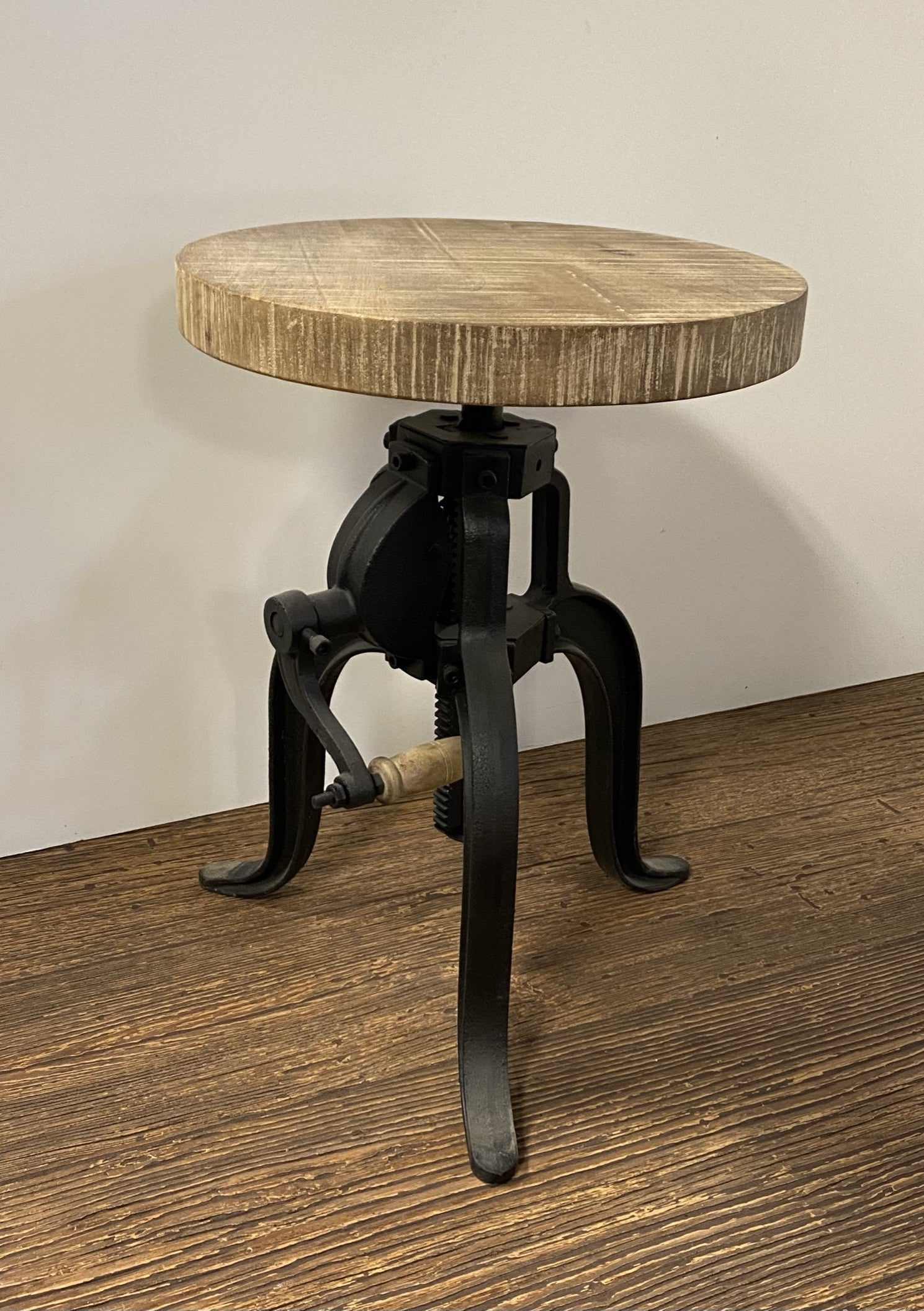 HomeRoots 24" Iron Backless Counter Height Bar Chair With Brown And Black Finish