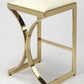 HomeRoots 24" Iron Backless Counter Height Bar Chair With Footrest in Off-White and Gold Finish