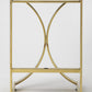 HomeRoots 24" Iron Backless Counter Height Bar Chair With Footrest in Off-White and Gold Finish