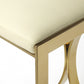 HomeRoots 24" Iron Backless Counter Height Bar Chair With Footrest in Off-White and Gold Finish