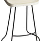 HomeRoots 24" Iron Backless Counter Height Bar Chair With Off White And Black Finish