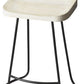HomeRoots 24" Iron Backless Counter Height Bar Chair With Off White And Black Finish