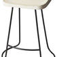HomeRoots 24" Iron Backless Counter Height Bar Chair With Off White And Black Finish