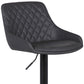 HomeRoots 24" Iron Swivel Low Back Adjustable Height Bar Chair in Gray and Black Finish