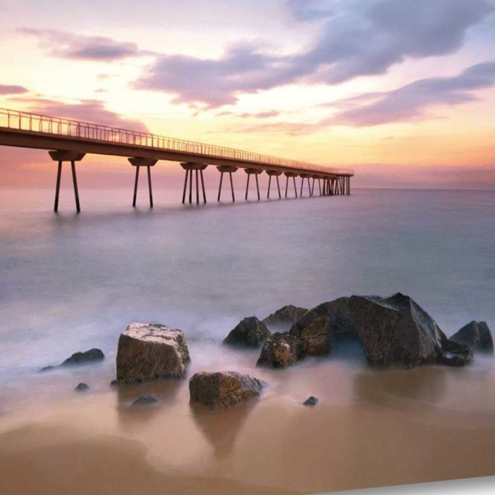 HomeRoots 24" Majestic Coastal Ocean Pier Giclee Wrap Canvas Wall Art