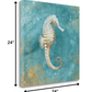 HomeRoots 24" Majestic Seahorse in the Deep Blue Giclee Wrap Canvas Wall Art