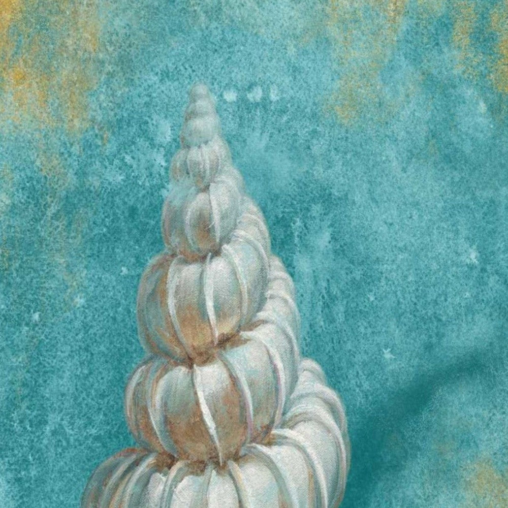 HomeRoots 24" Majestic Seashell in the Bright Blue Sea Giclee Wrap Canvas Wall Art