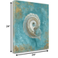 HomeRoots 24" Majestic Seashell in the Deep Blue Sea Giclee Wrap Canvas Wall Art
