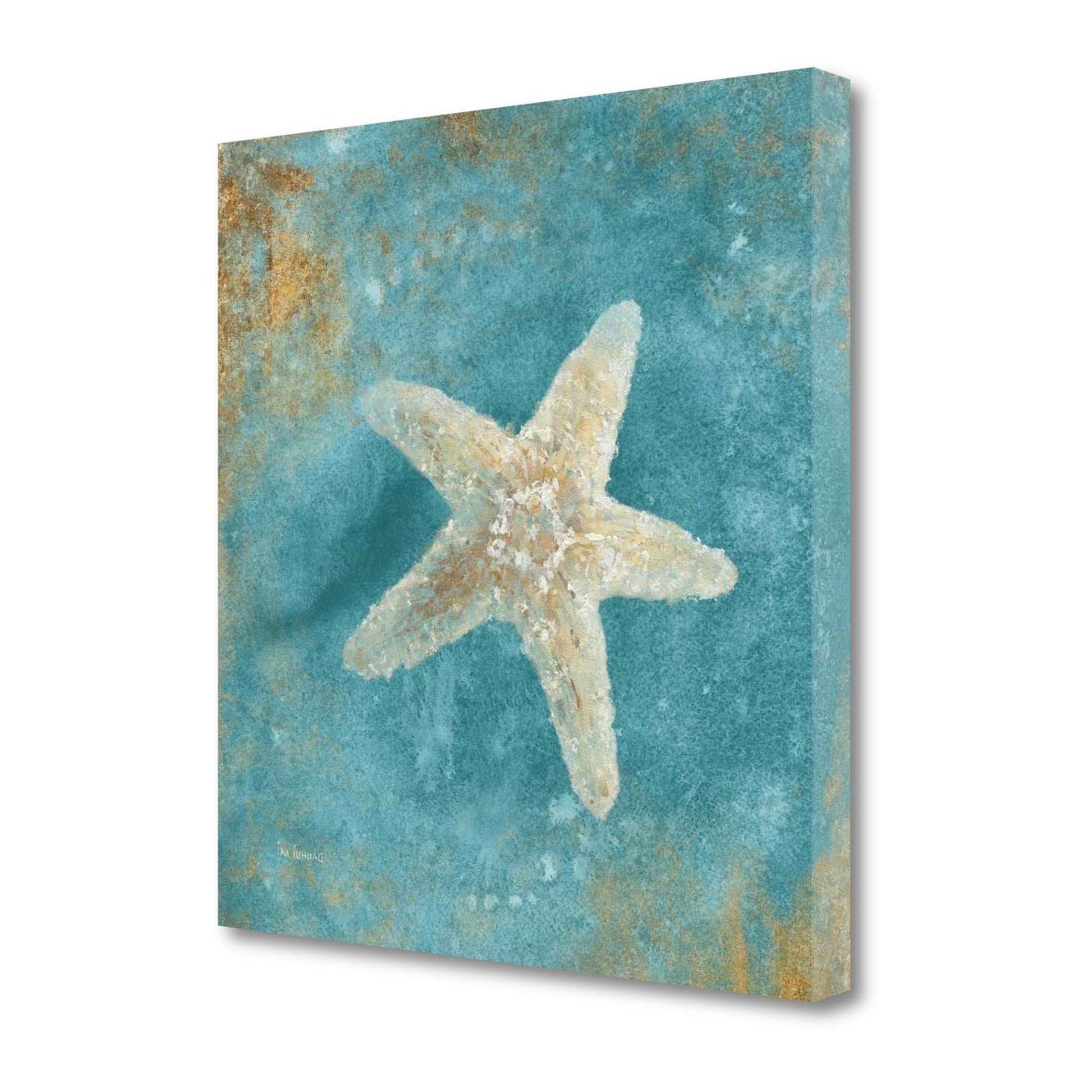 HomeRoots 24" Majestic Starfish in the Deep Blue Sea Giclee Wrap Canvas Wall Art