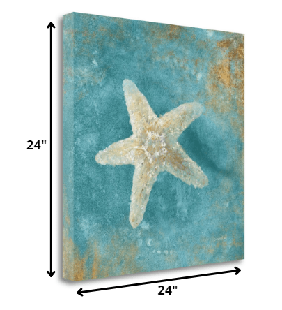 HomeRoots 24" Majestic Starfish in the Deep Blue Sea Giclee Wrap Canvas Wall Art