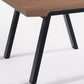 HomeRoots 24" Metal End Table With Walnut Wood and Black Finish