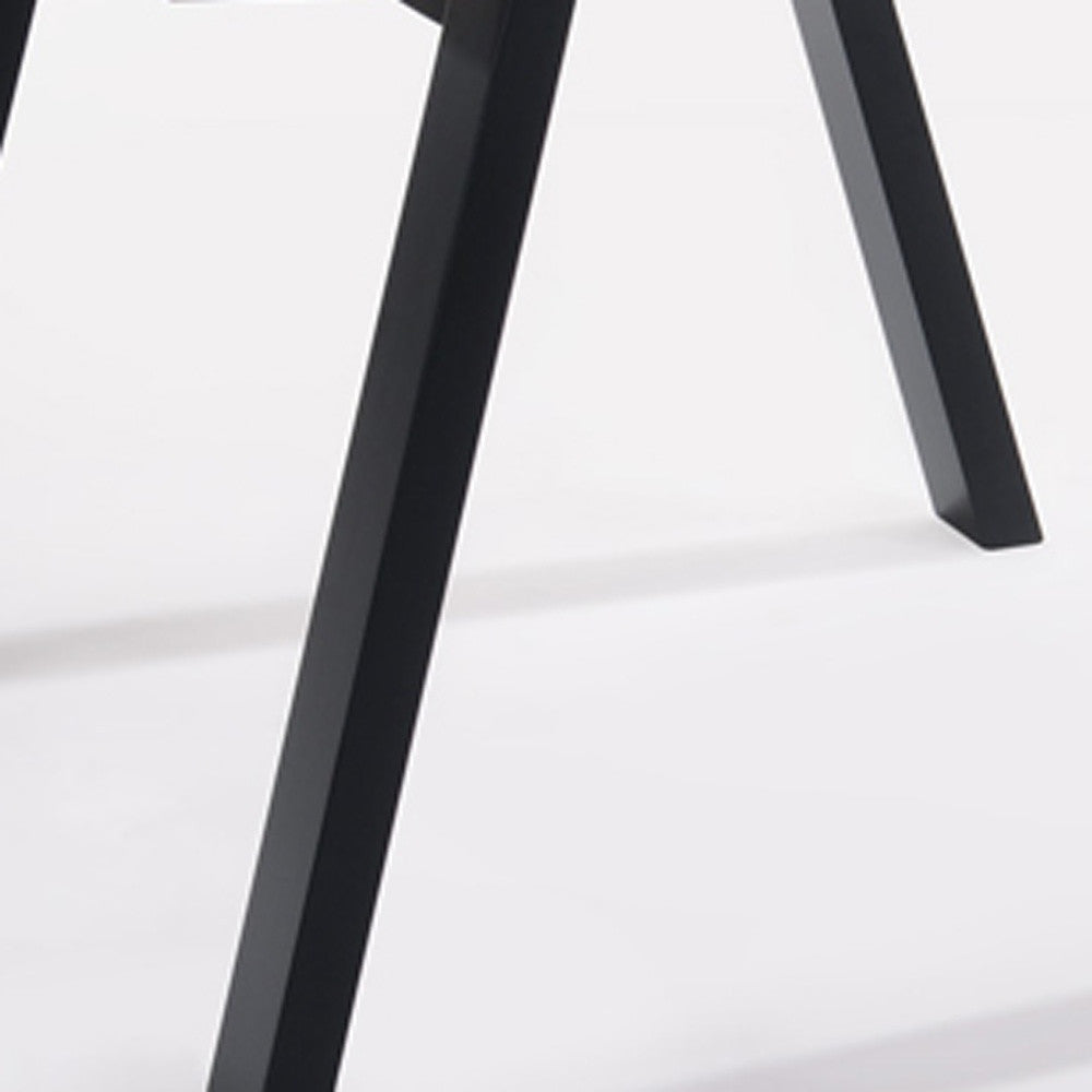 HomeRoots 24" Metal End Table With Walnut Wood and Black Finish
