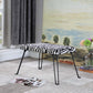 HomeRoots 24" Microfiber Folding Bench With Faux Zebra Finish
